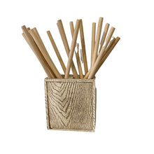 Load image into Gallery viewer, Bamboo Bathroom Set (Toothbrush Holder, Lidded Box, Soap Dispenser &amp; Holder w/Bamboo Straws)